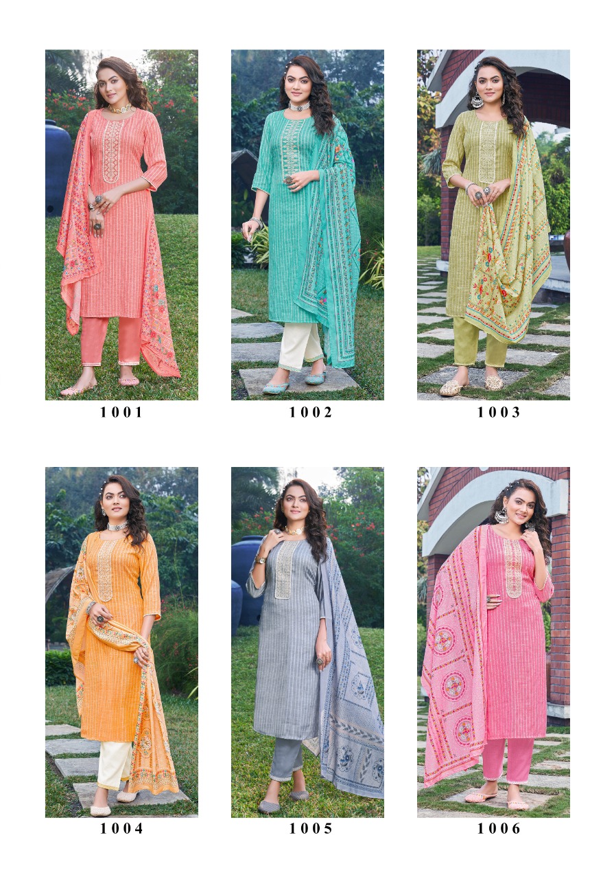 Pink Mirror Feather Viscose Cotton Fancy Embroidery Kurti Combo Set Wholesaler Surat