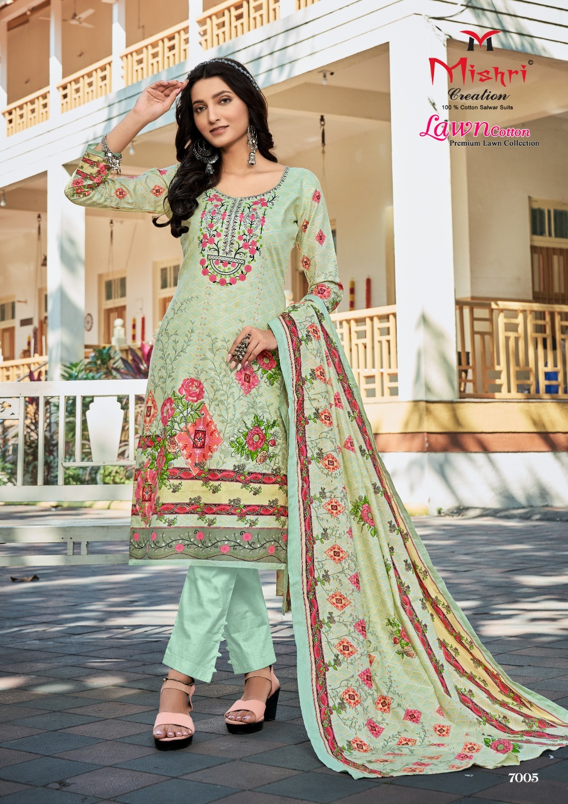 Mishri Creation Lawn Cotton Vol 7 Cotton Karachi Style Print Suits Wholesaler Surat