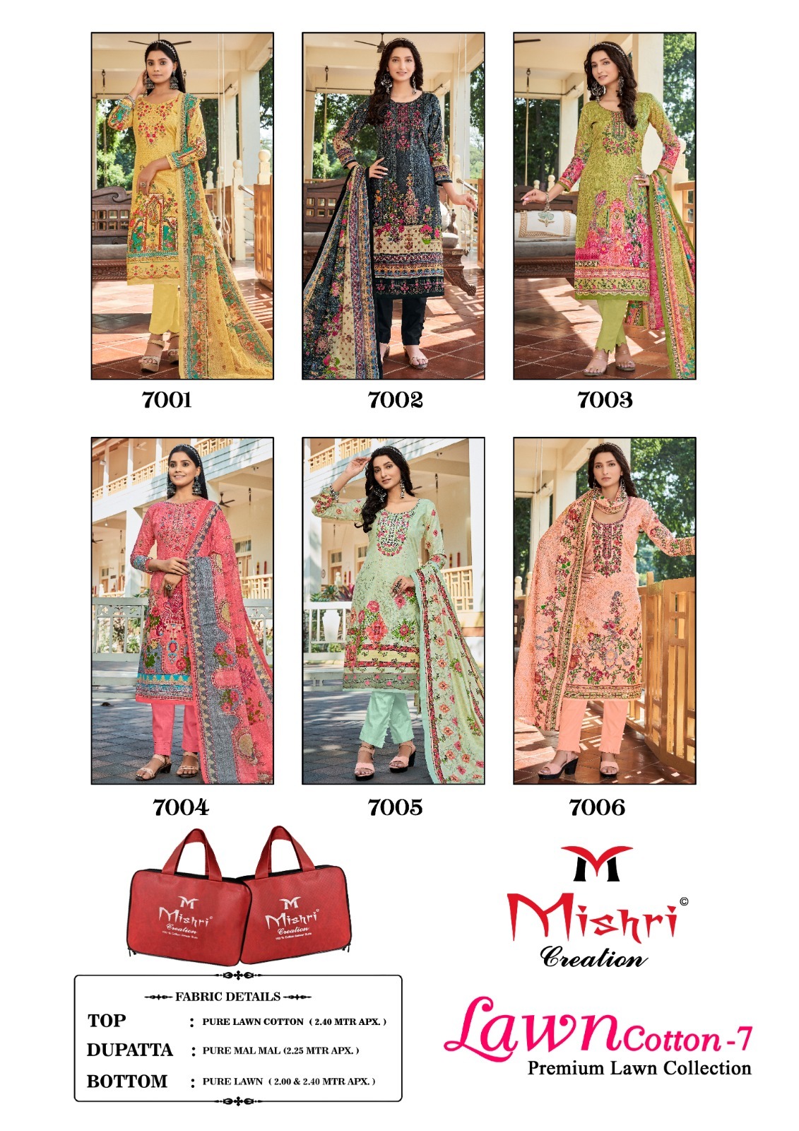 Mishri Creation Lawn Cotton Vol 7 Cotton Karachi Style Print Suits Wholesaler Surat