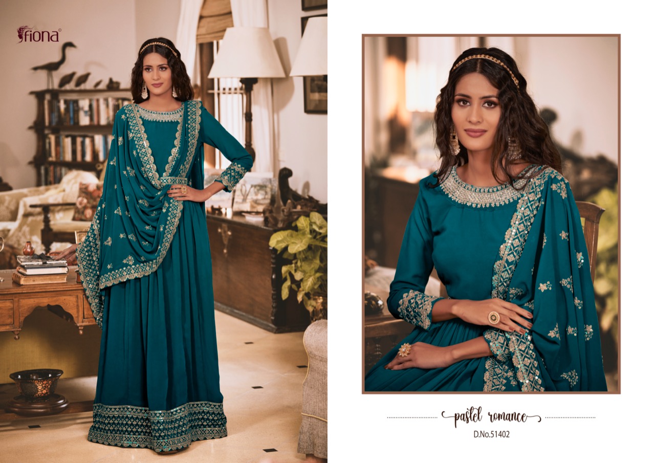 Fiona Pakiza Georgette Beautiful Embroidery Designer Suits Wholesaler Surat