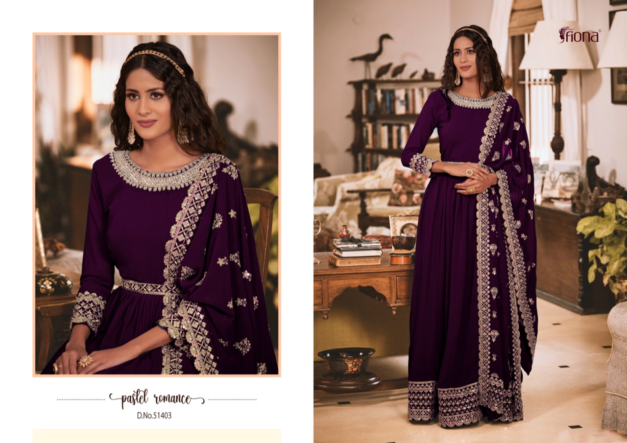 Fiona Pakiza Georgette Beautiful Embroidery Designer Suits Wholesaler Surat