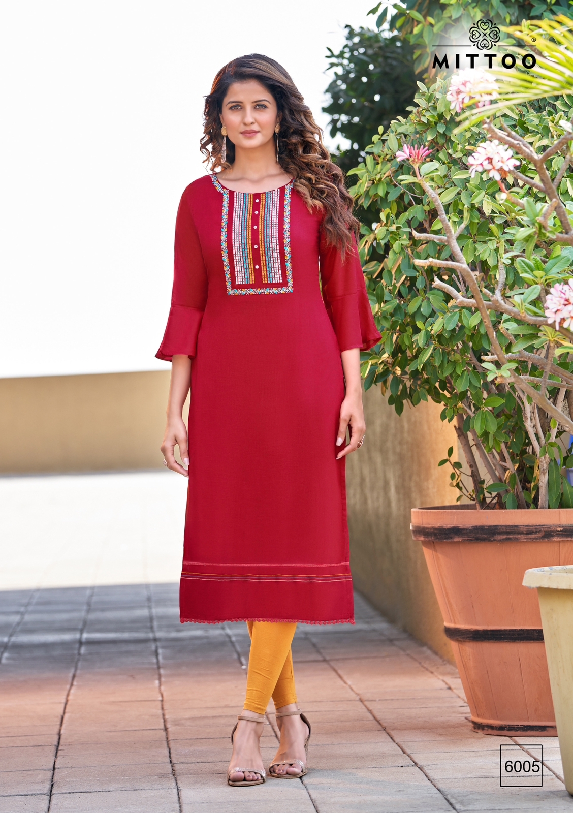 Mittoo Rihana Rayon Fancy Designer Straight Pattern Kurtis Wholesaler Surat