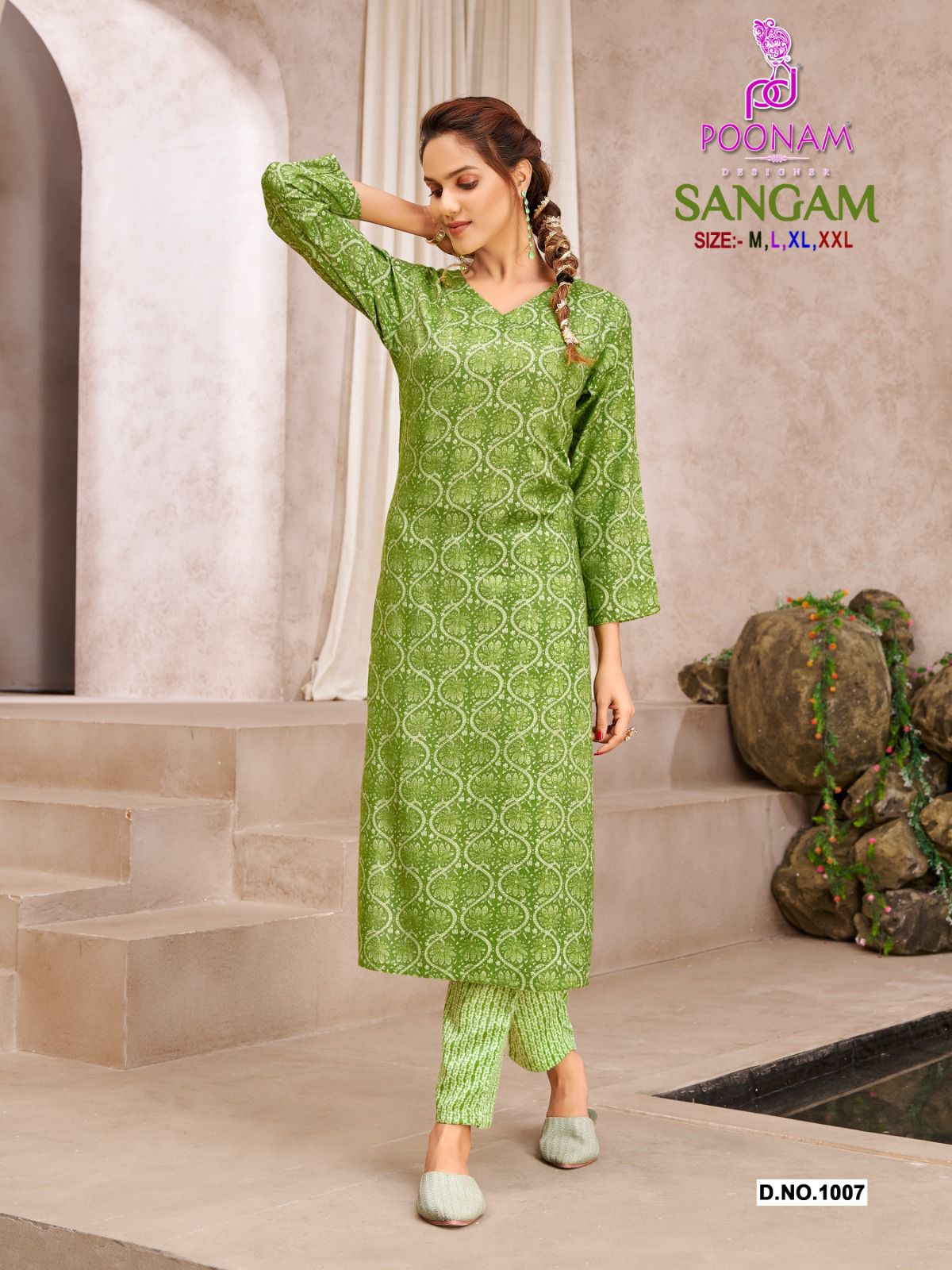 Poonam Designer Sangam Rayon Capsul Print Fancy Kurti With Pant Wholesaler Surat