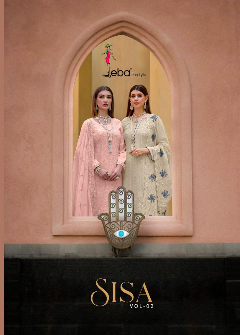 Eba Lifestyle Sisa Vol 2 Georgette Heavy Embroidery Designer Fancy Suits Wholesaler Surat