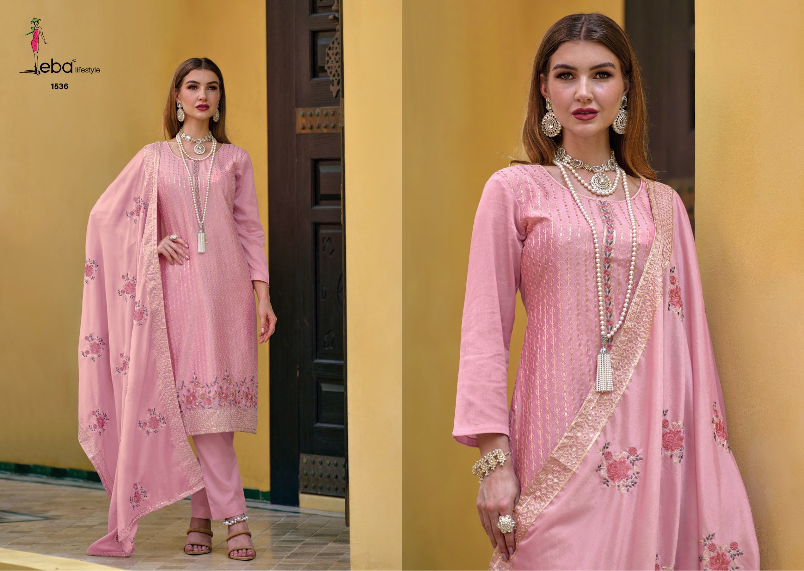 Eba Lifestyle Sisa Vol 2 Georgette Heavy Embroidery Designer Fancy Suits Wholesaler Surat
