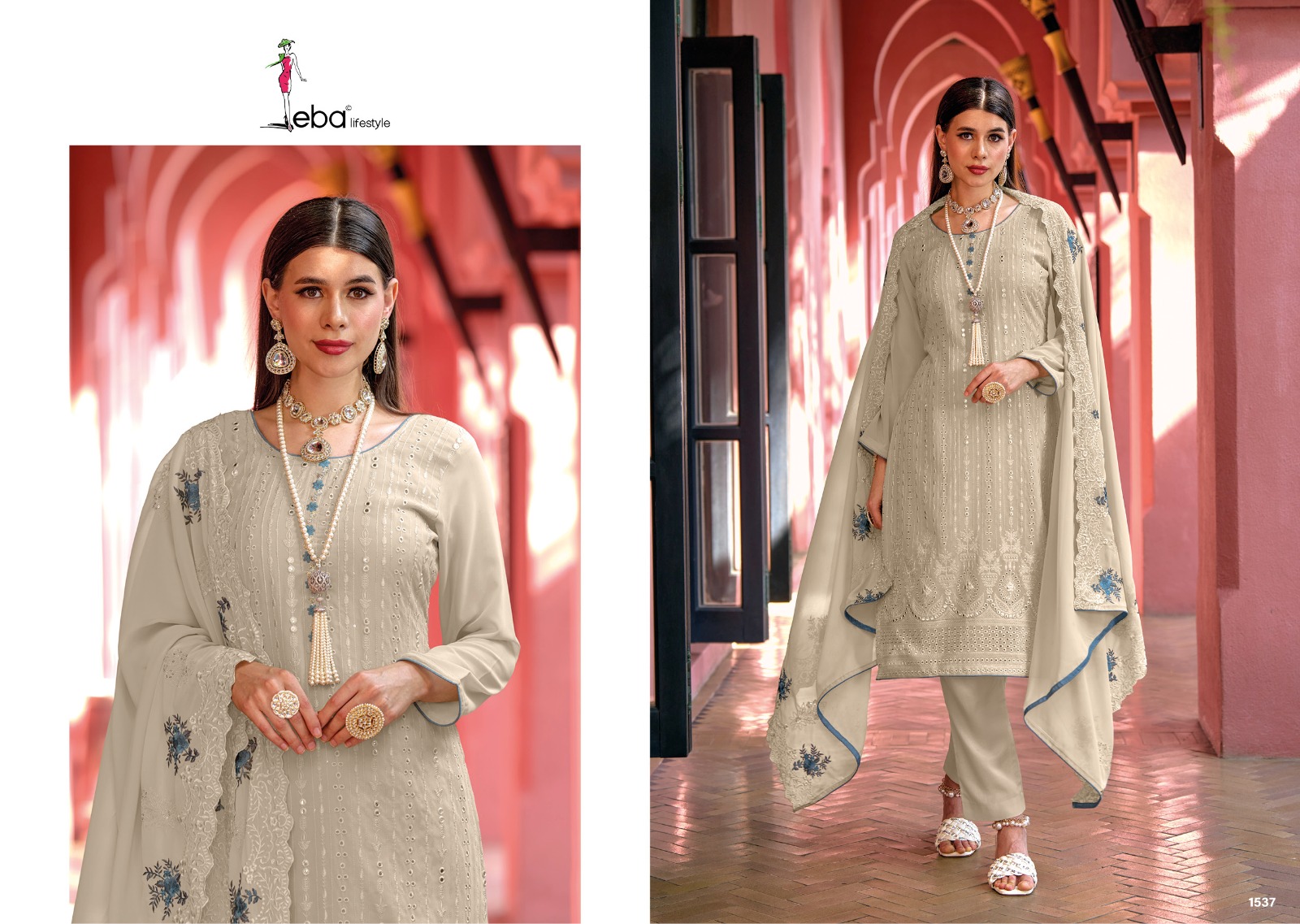 Eba Lifestyle Sisa Vol 2 Georgette Heavy Embroidery Designer Fancy Suits Wholesaler Surat