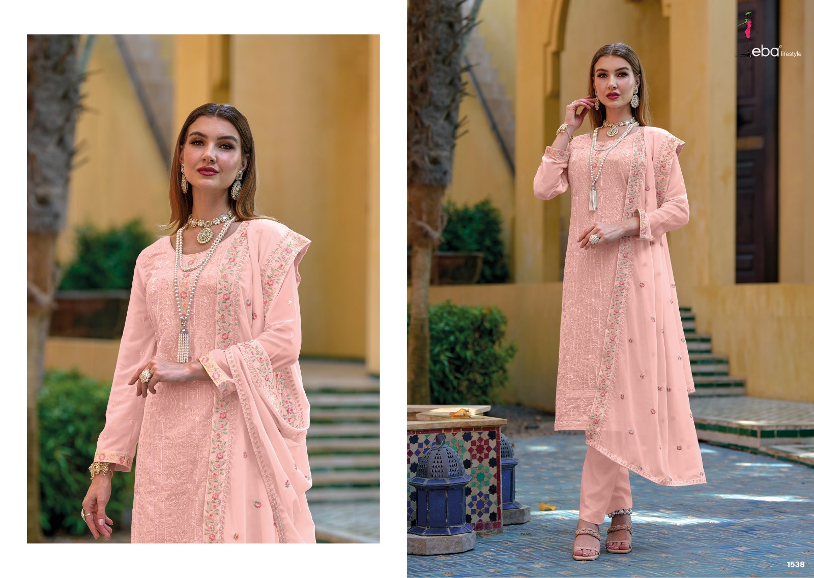 Eba Lifestyle Sisa Vol 2 Georgette Heavy Embroidery Designer Fancy Suits Wholesaler Surat
