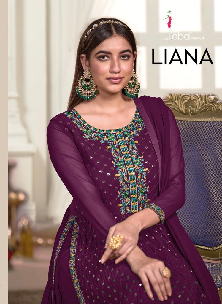 Eba Lifestyle Liana Georgette With Beautiful Emboidery Designer Ready Made Suits Wholesaler Surat
