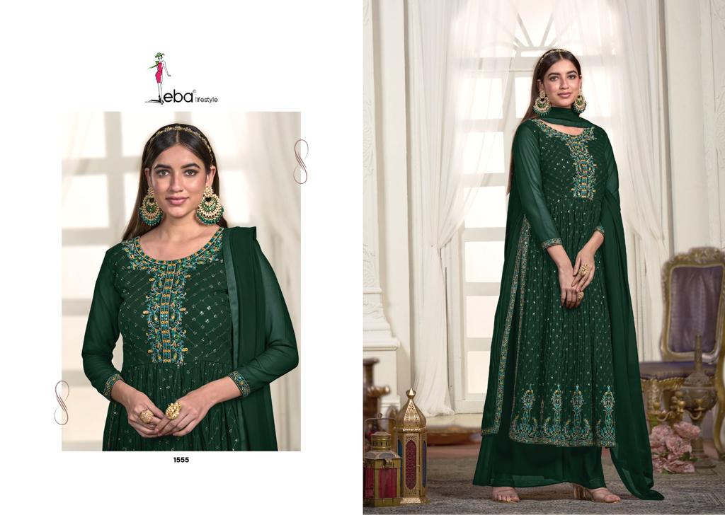 Eba Lifestyle Liana Georgette With Beautiful Emboidery Designer Ready Made Suits Wholesaler Surat