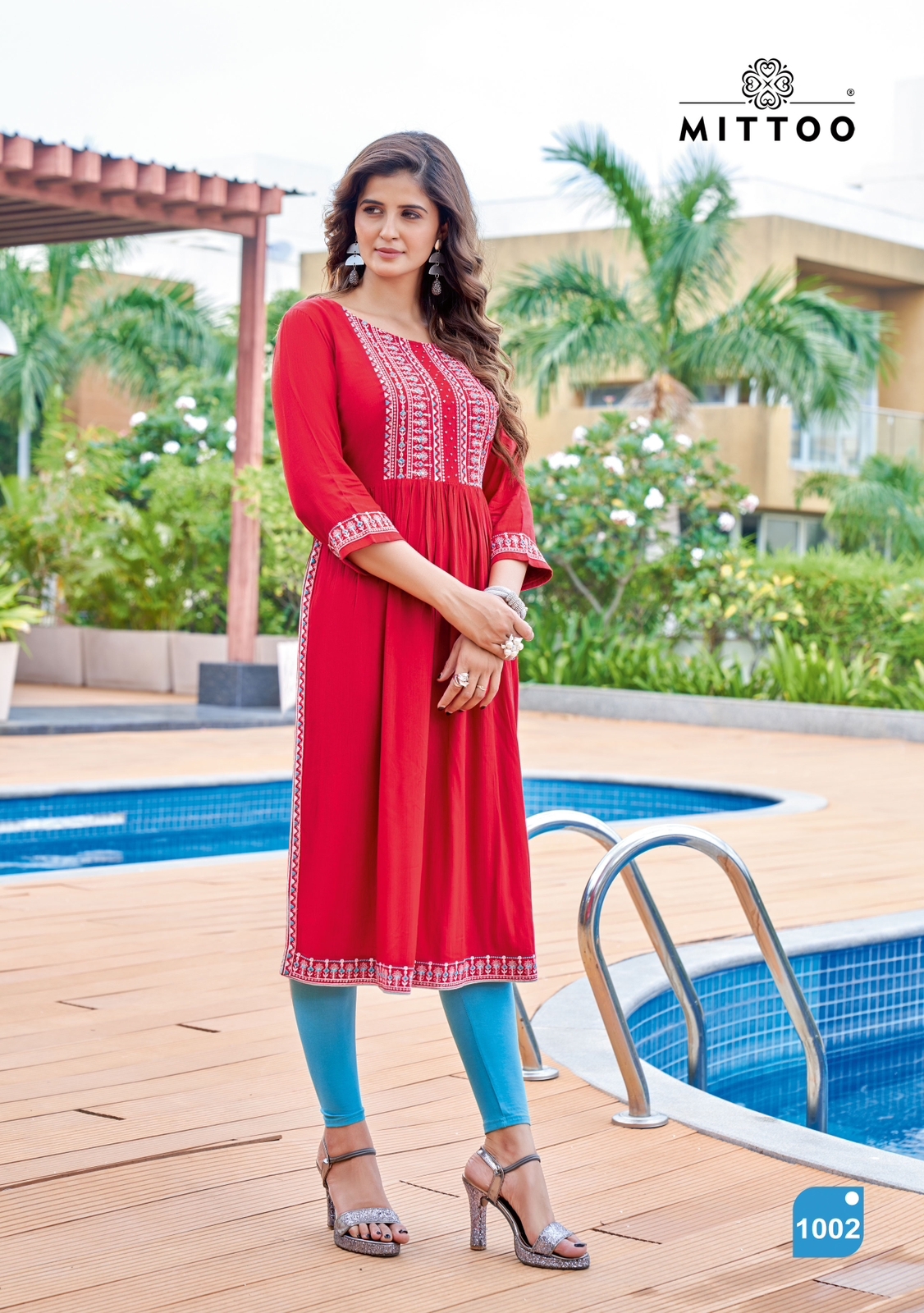 Mittoo Sargam Rayon Fancy Hand Works With Side Cut Pattern Kurtis Wholesaler Surat
