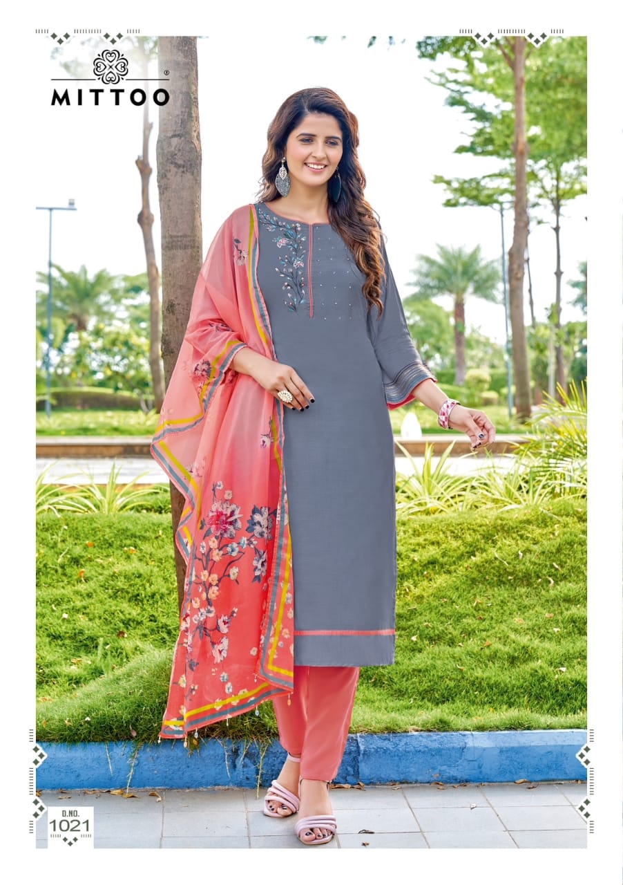 Mittoo Shringar Vol 8 Viscose Fancy Hand Work Designer Kurti Combo Set Wholesaler Surat