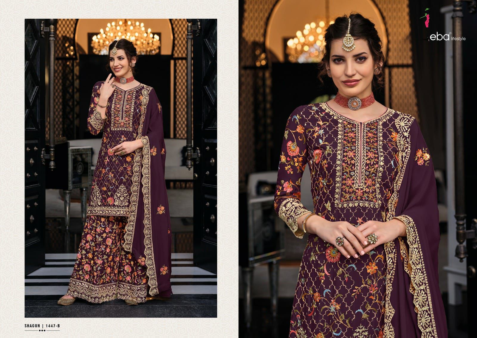 Eba Lifestyle Shagun Color Edition Vol 8 Chinon Heavy Embroidered Salwar Suits Wholesaler Surat