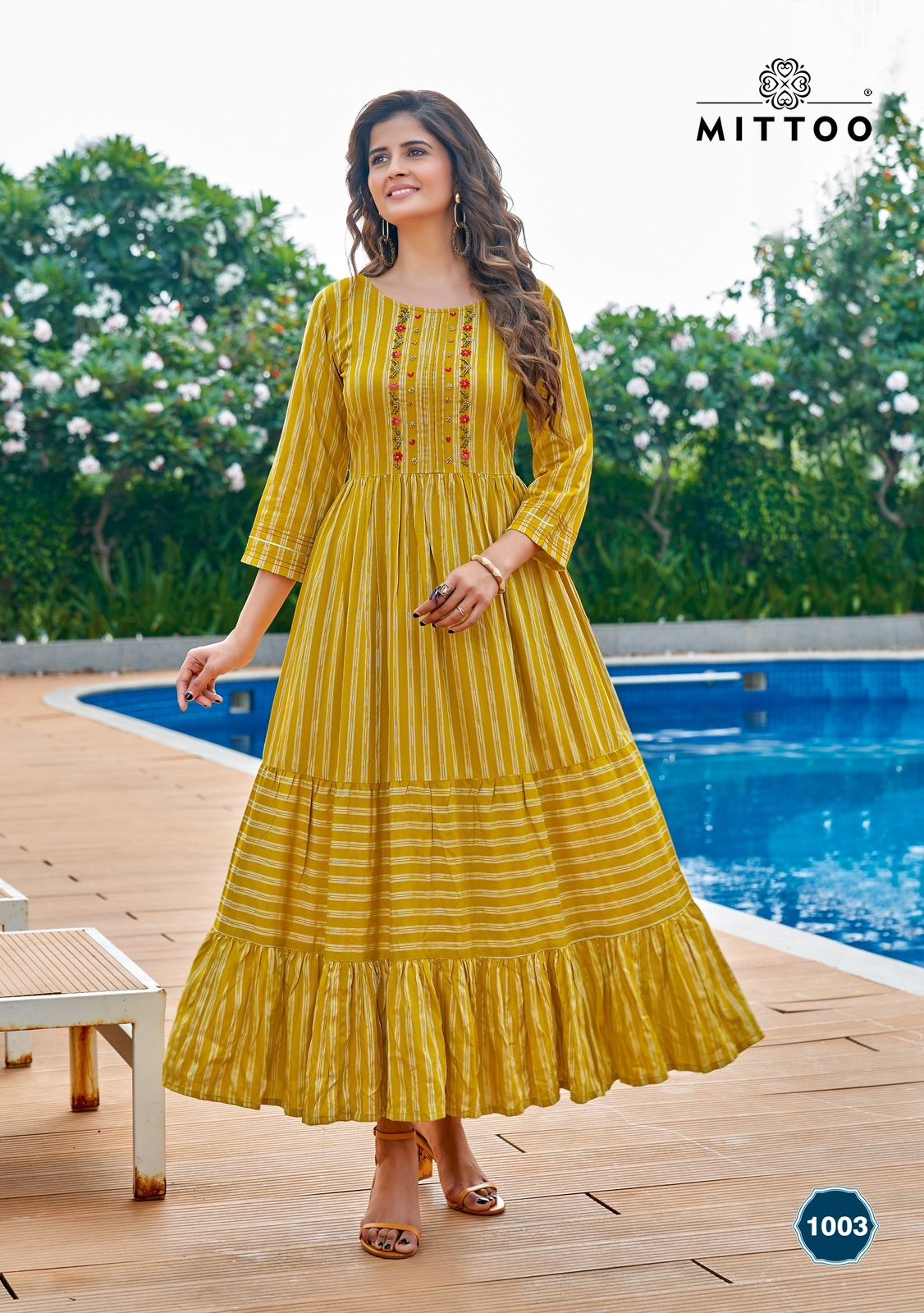 Mittoo Anushree Rayon Print With Fancy Hand Work Gowns Wholesaler Surat