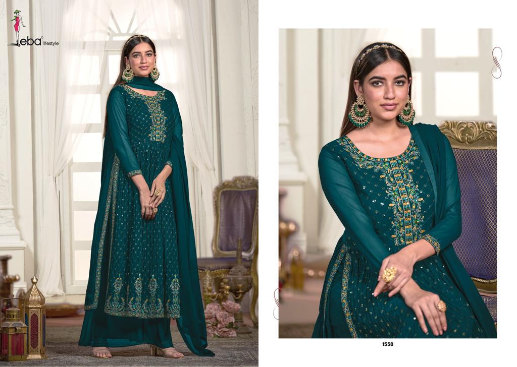 Eba Lifestyle Liana Georgette With Beautiful Emboidery Designer Ready Made Suits Wholesaler Surat