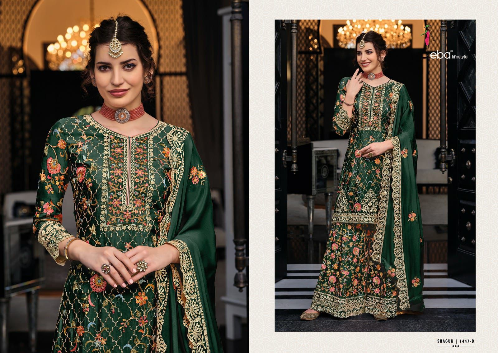Eba Lifestyle Shagun Color Edition Vol 8 Chinon Heavy Embroidered Salwar Suits Wholesaler Surat