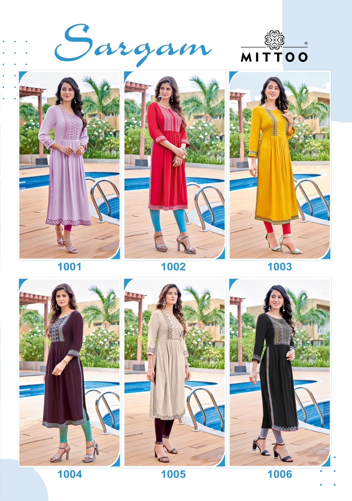 Mittoo Sargam Rayon Fancy Hand Works With Side Cut Pattern Kurtis Wholesaler Surat