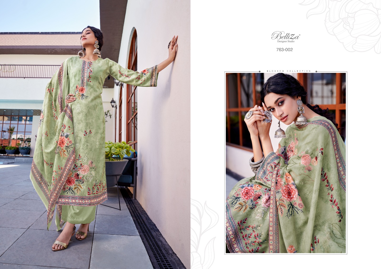 BELLIZA DESIGNER STUDIO AUTOGRAPH COTTON DESIGNER  SUIT
