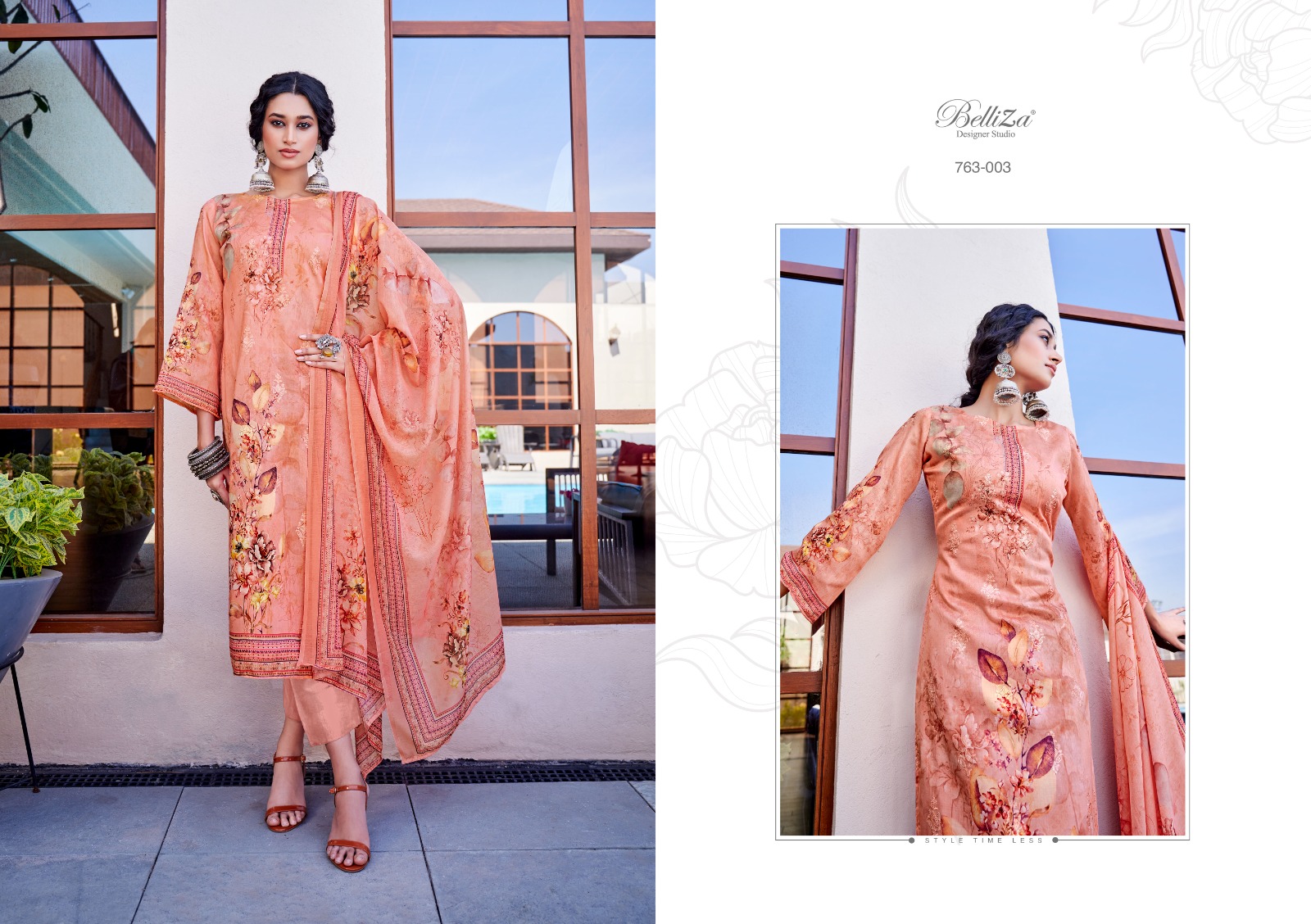 BELLIZA DESIGNER STUDIO AUTOGRAPH COTTON DESIGNER  SUIT