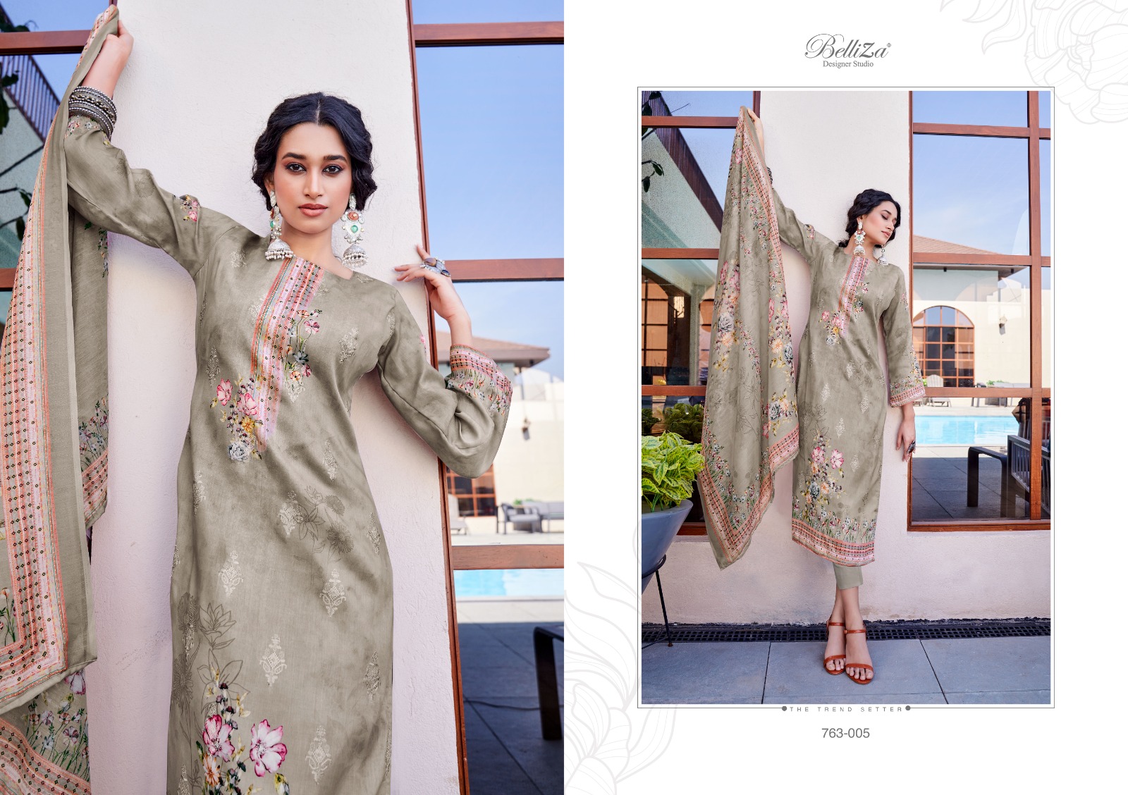 BELLIZA DESIGNER STUDIO AUTOGRAPH COTTON DESIGNER  SUIT