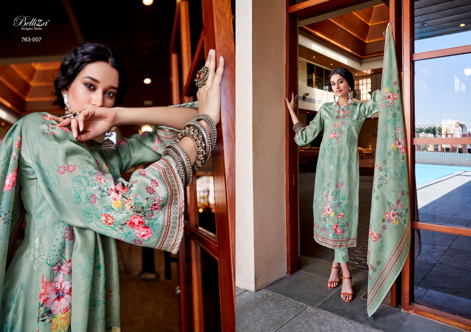 BELLIZA DESIGNER STUDIO AUTOGRAPH COTTON DESIGNER  SUIT