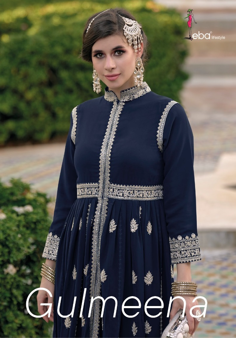 Eba Lifestyle Gulmeena Georgette With Heavy Embroidery Designer Salwar Suits Wholesaler Surat