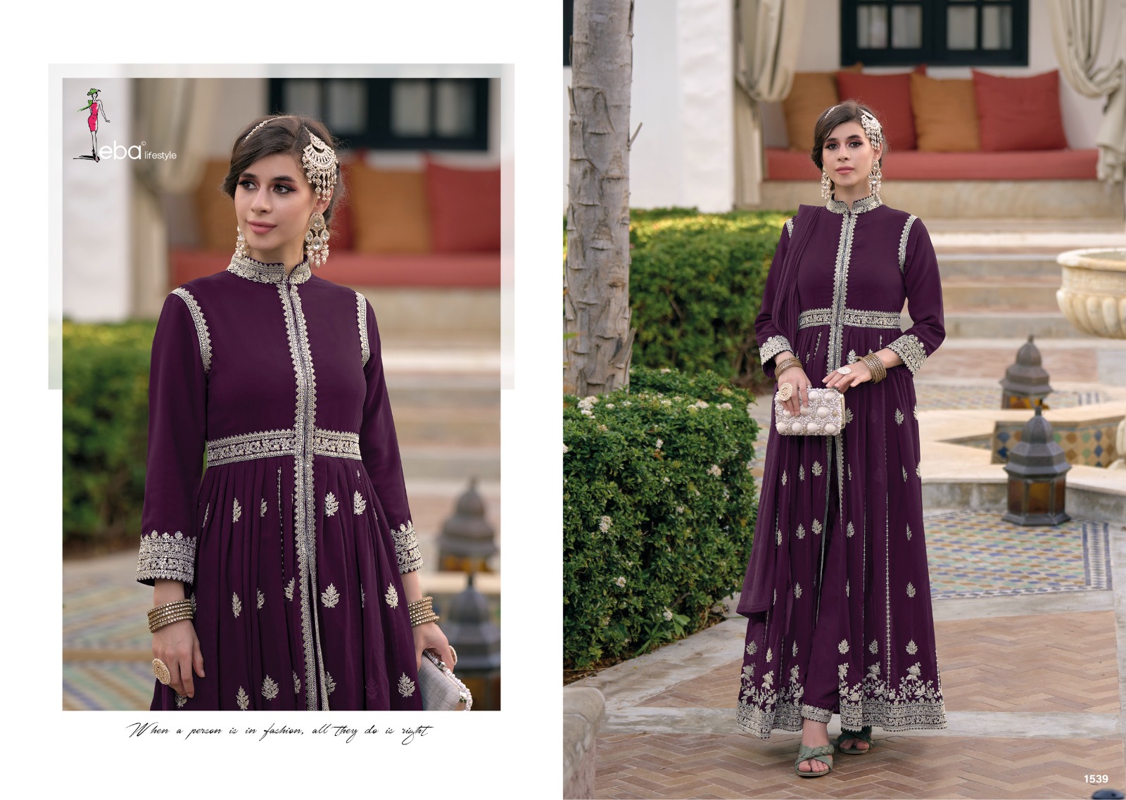 Eba Lifestyle Gulmeena Georgette With Heavy Embroidery Designer Salwar Suits Wholesaler Surat