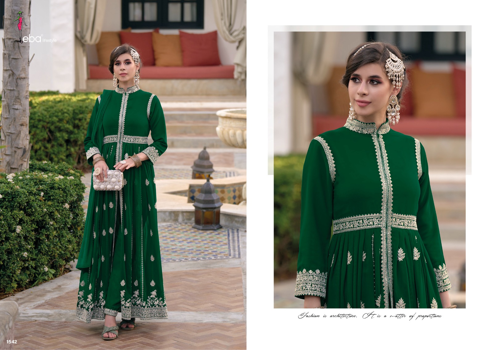 Eba Lifestyle Gulmeena Georgette With Heavy Embroidery Designer Salwar Suits Wholesaler Surat
