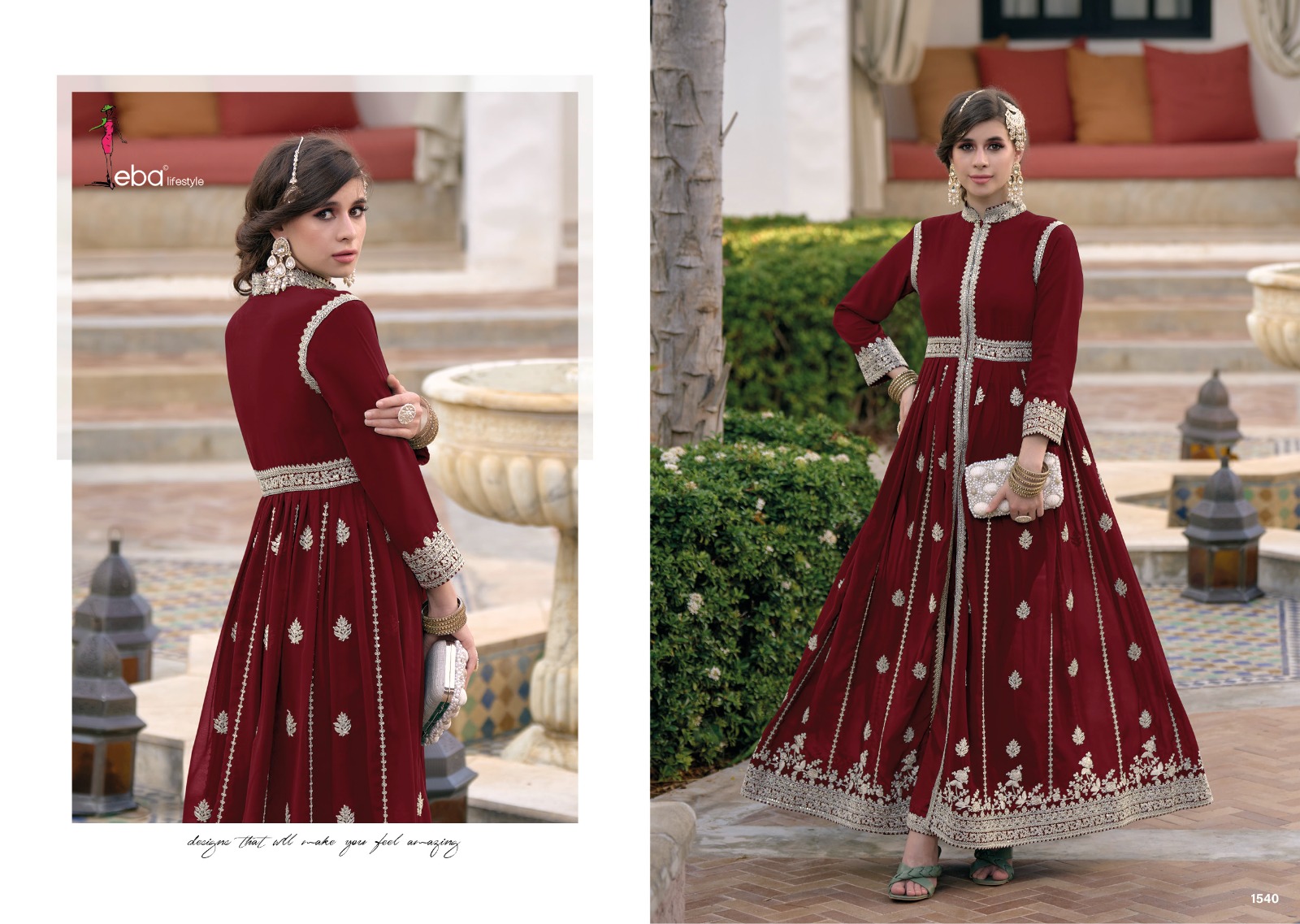 Eba Lifestyle Gulmeena Georgette With Heavy Embroidery Designer Salwar Suits Wholesaler Surat