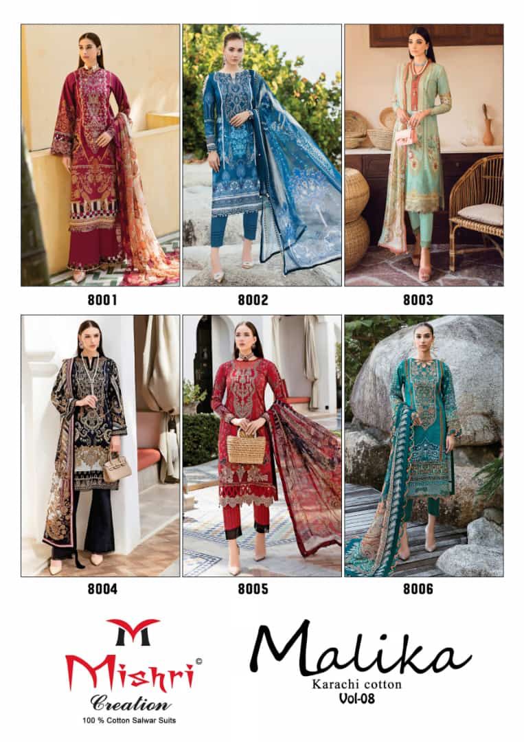 Mishri Creation Mallika Vol 8 Printed Cotton Salwar Suits Wholesaler Surat