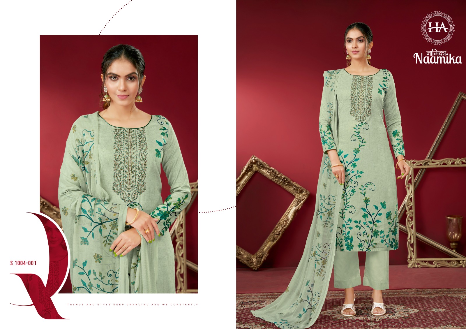 Harshit Fashion Hub Naamika Jam Cotton Digital Print With Embroidery Work Suits Wholesaler Surat