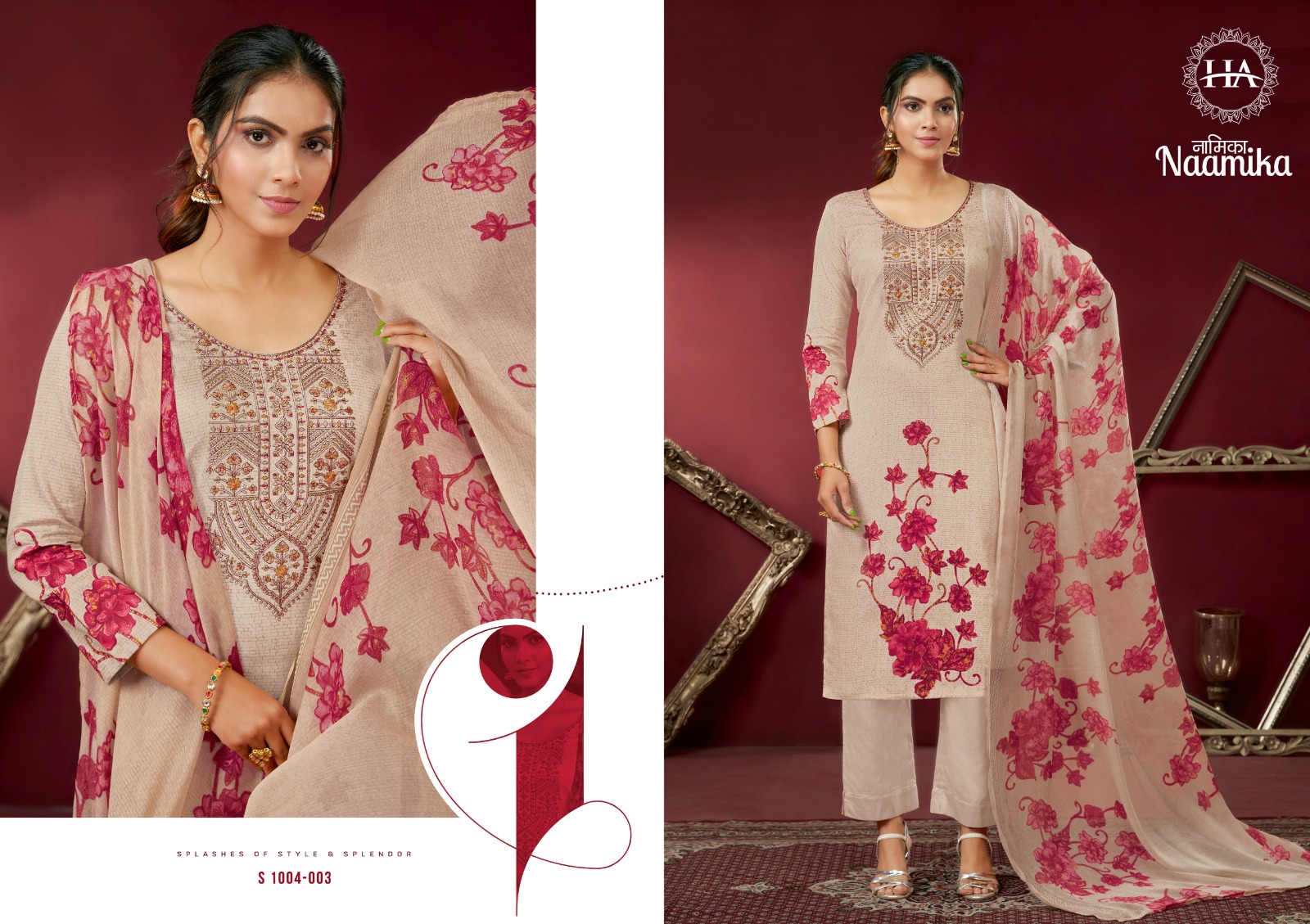 Harshit Fashion Hub Naamika Jam Cotton Digital Print With Embroidery Work Suits Wholesaler Surat