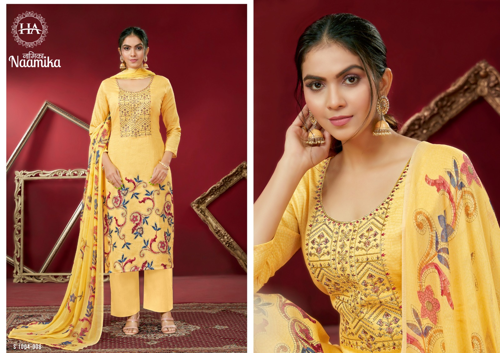 Harshit Fashion Hub Naamika Jam Cotton Digital Print With Embroidery Work Suits Wholesaler Surat