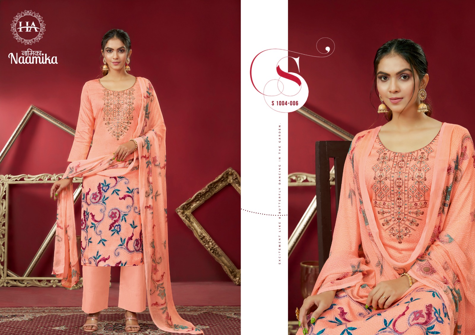 Harshit Fashion Hub Naamika Jam Cotton Digital Print With Embroidery Work Suits Wholesaler Surat