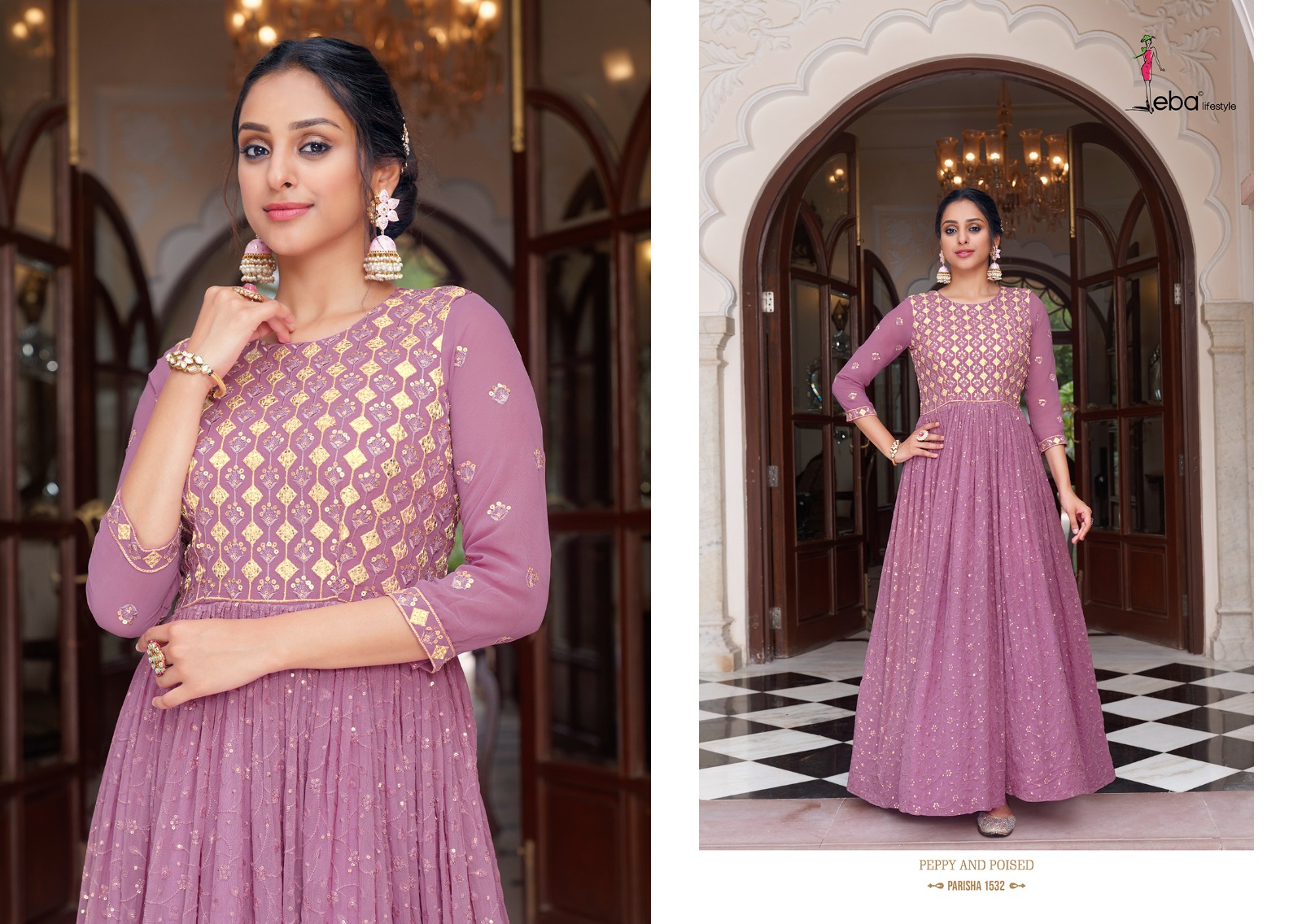 Eba Lifestyle Parisha Georgette With Heavy Embroidery Designer Salwar Suits Wholesaler Surat