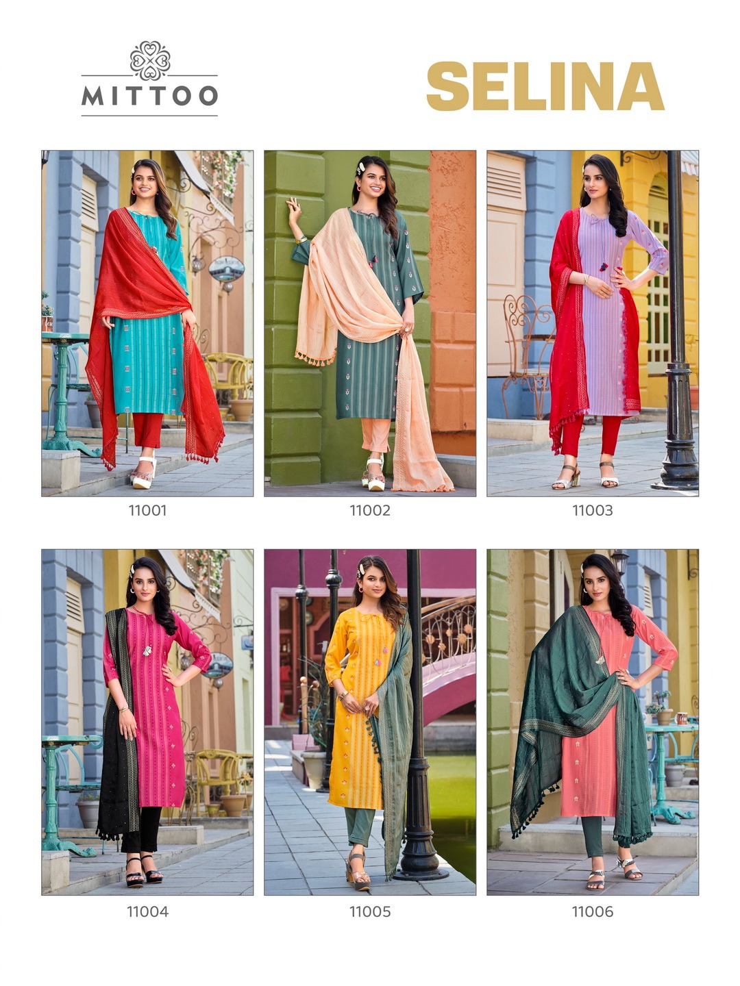 MITTOO SELINA FANCY KURTI COMBO SET 