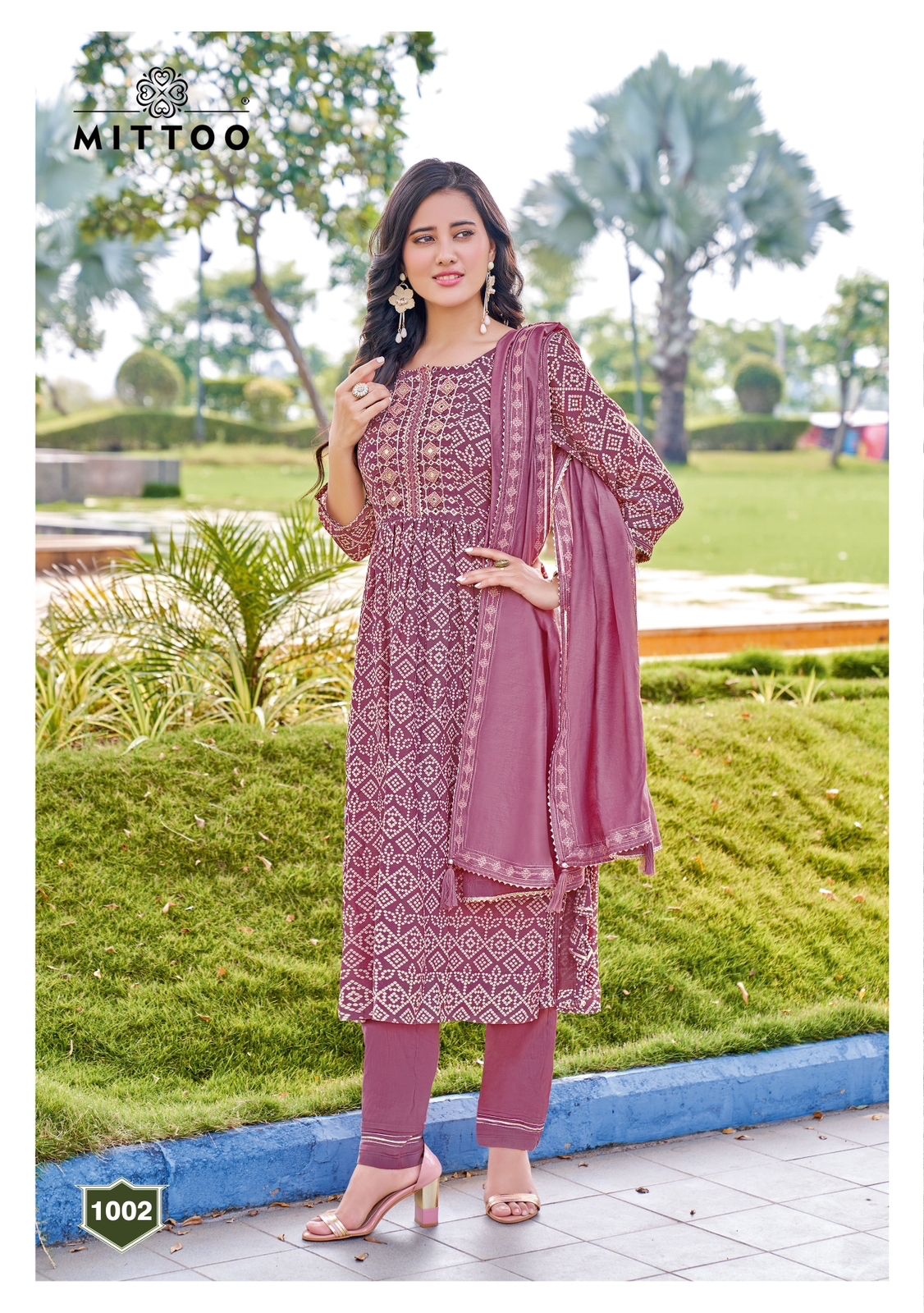 Mittoo Sindoor Viscose Print With Hand Work Designer Kurti Combo Set Wholesaler Surat