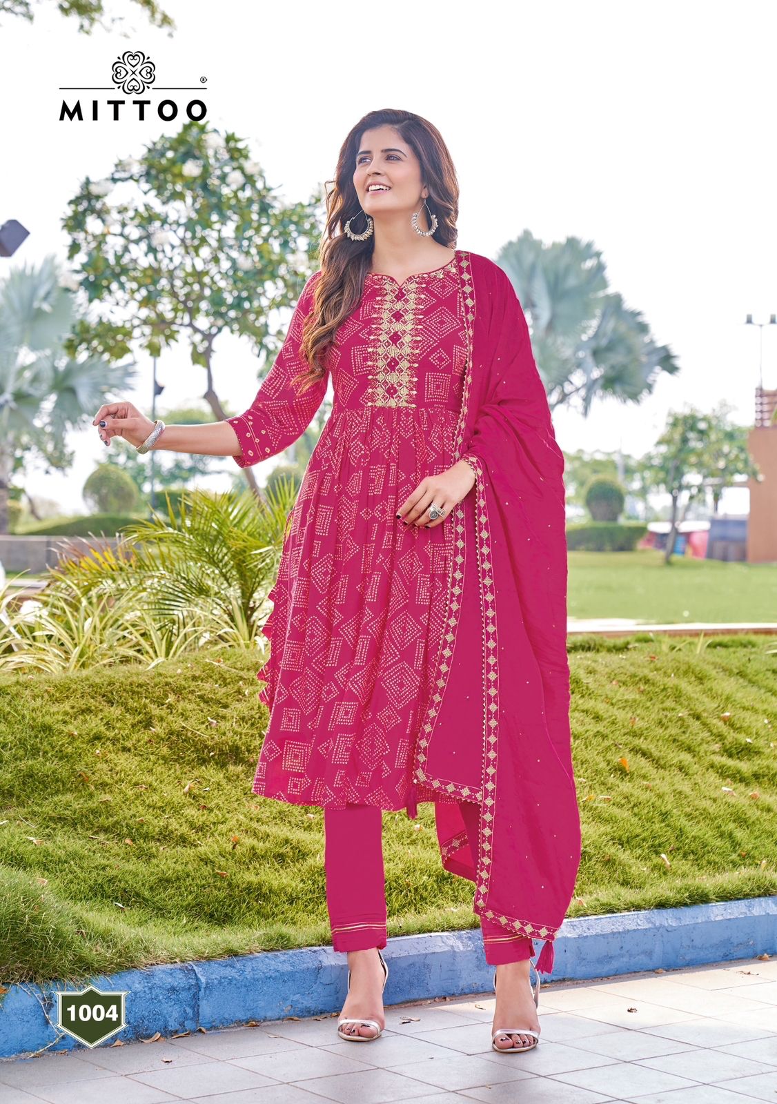 Mittoo Sindoor Viscose Print With Hand Work Designer Kurti Combo Set Wholesaler Surat