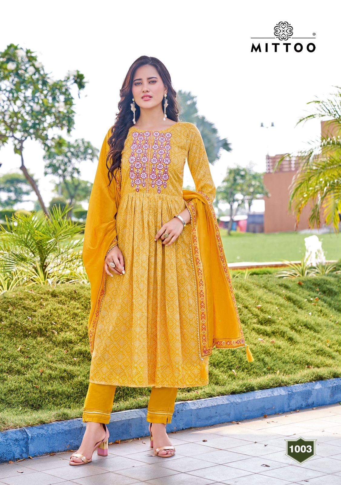 Mittoo Sindoor Viscose Print With Hand Work Designer Kurti Combo Set Wholesaler Surat
