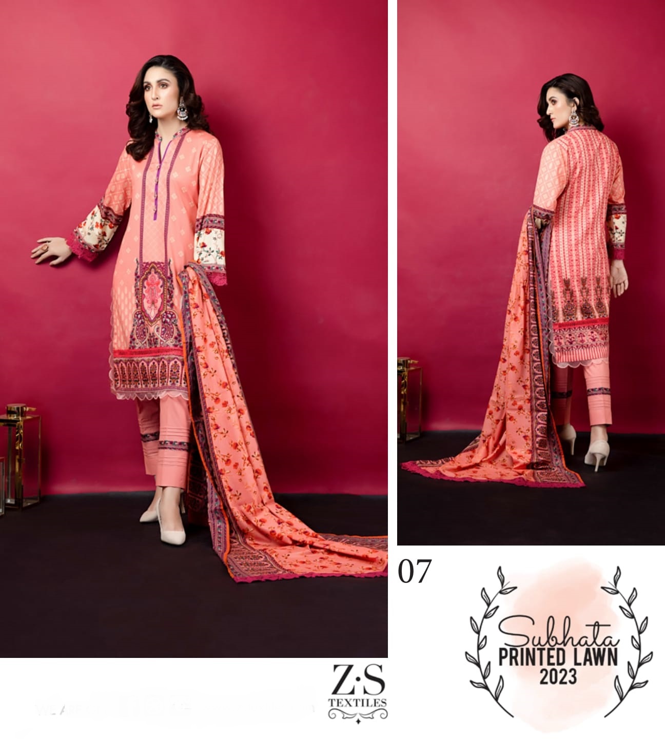 Zs Textile Subhata Vol 1 Lawn Cotton Printed Designer Suits Wholesaler Surat