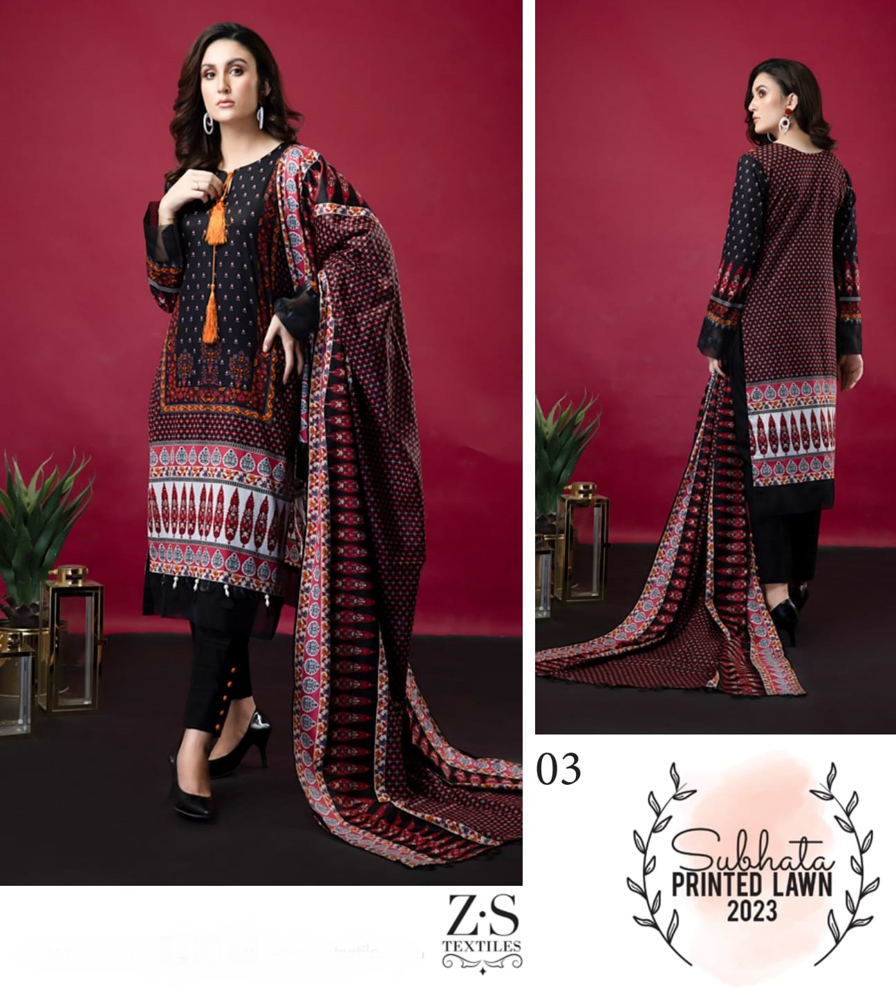 Zs Textile Subhata Vol 1 Lawn Cotton Printed Designer Suits Wholesaler Surat