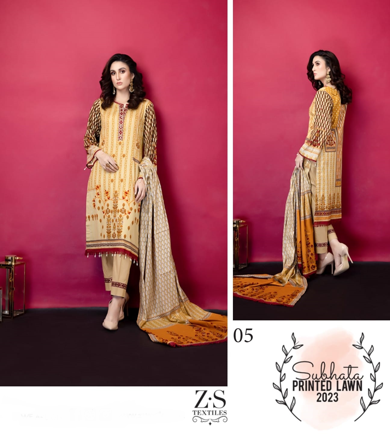 Zs Textile Subhata Vol 1 Lawn Cotton Printed Designer Suits Wholesaler Surat