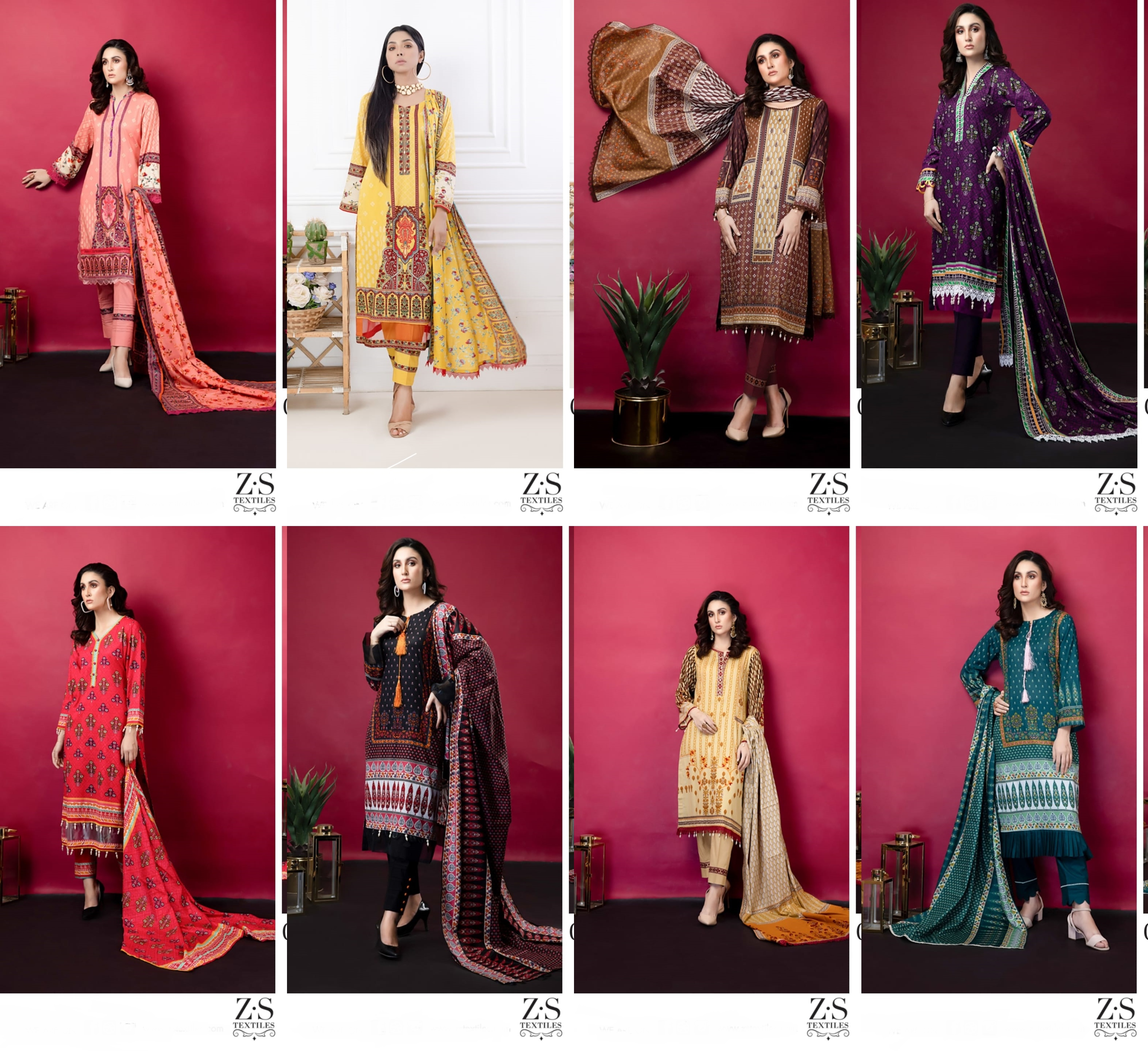 Zs Textile Subhata Vol 1 Lawn Cotton Printed Designer Suits Wholesaler Surat