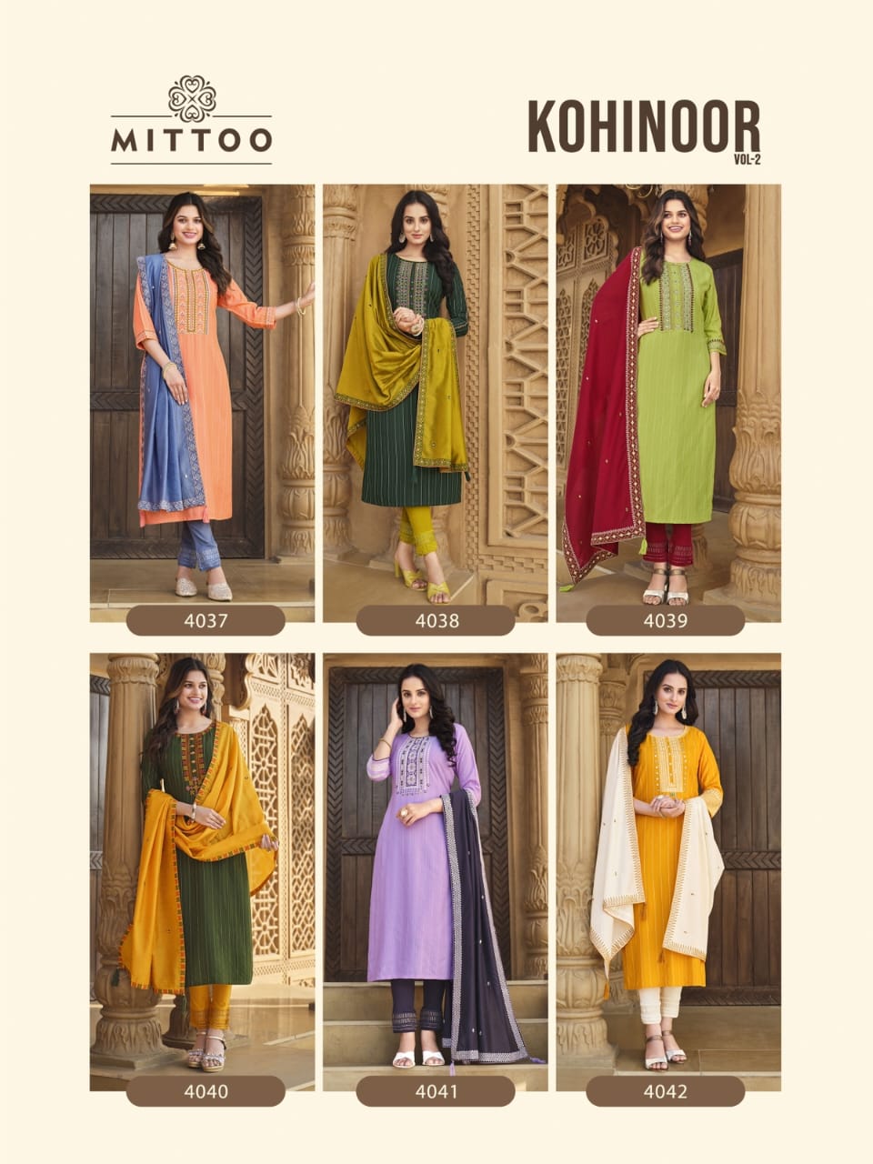Mittoo Kohinoor Vol 2 Rayon Fancy Hand Works Kurti Combo Set Wholesaler Surat