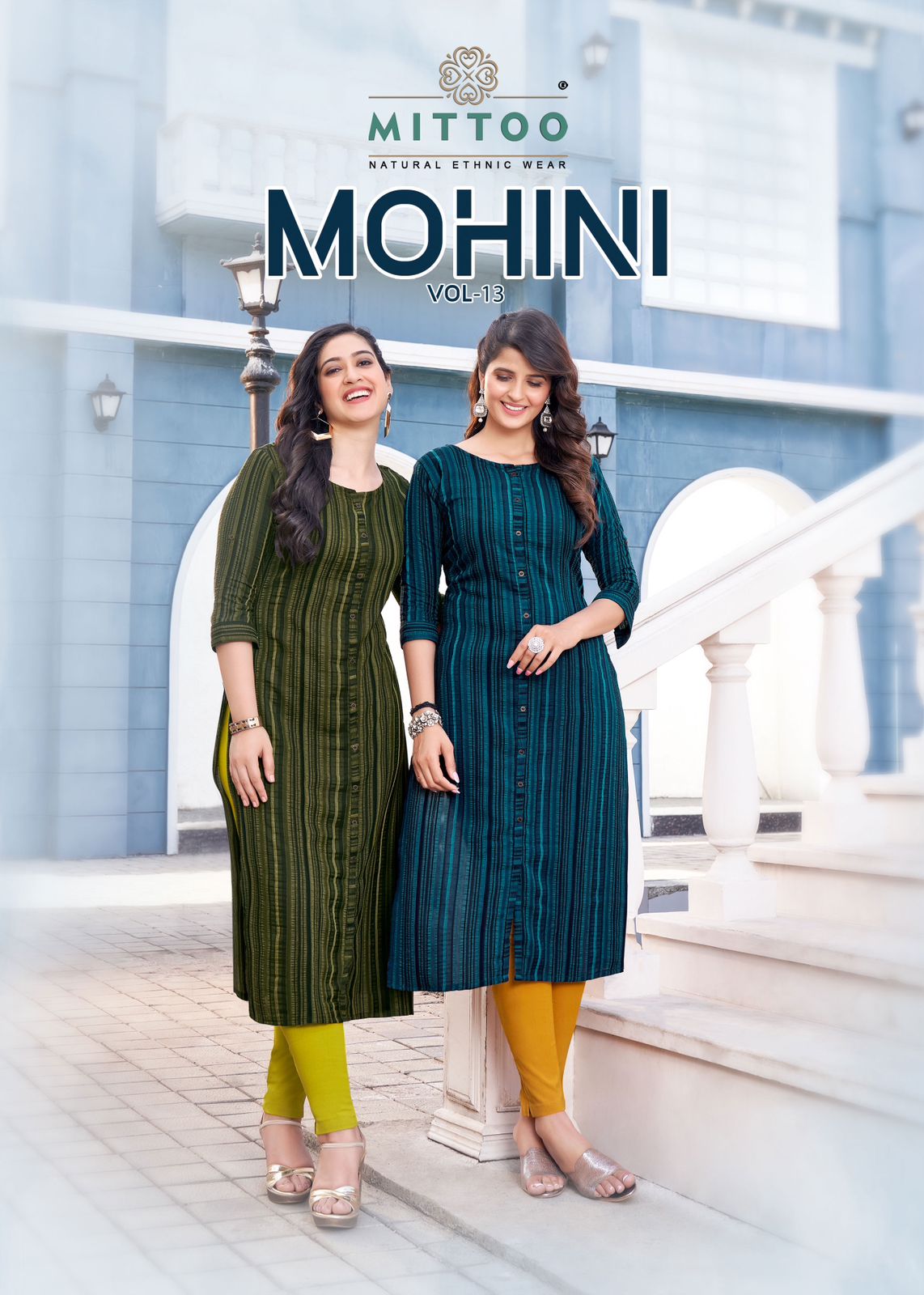Mittoo Mohini Vol 13 Weaving Strips Fancy Kurti With Pant At Wholesale Rate Surat