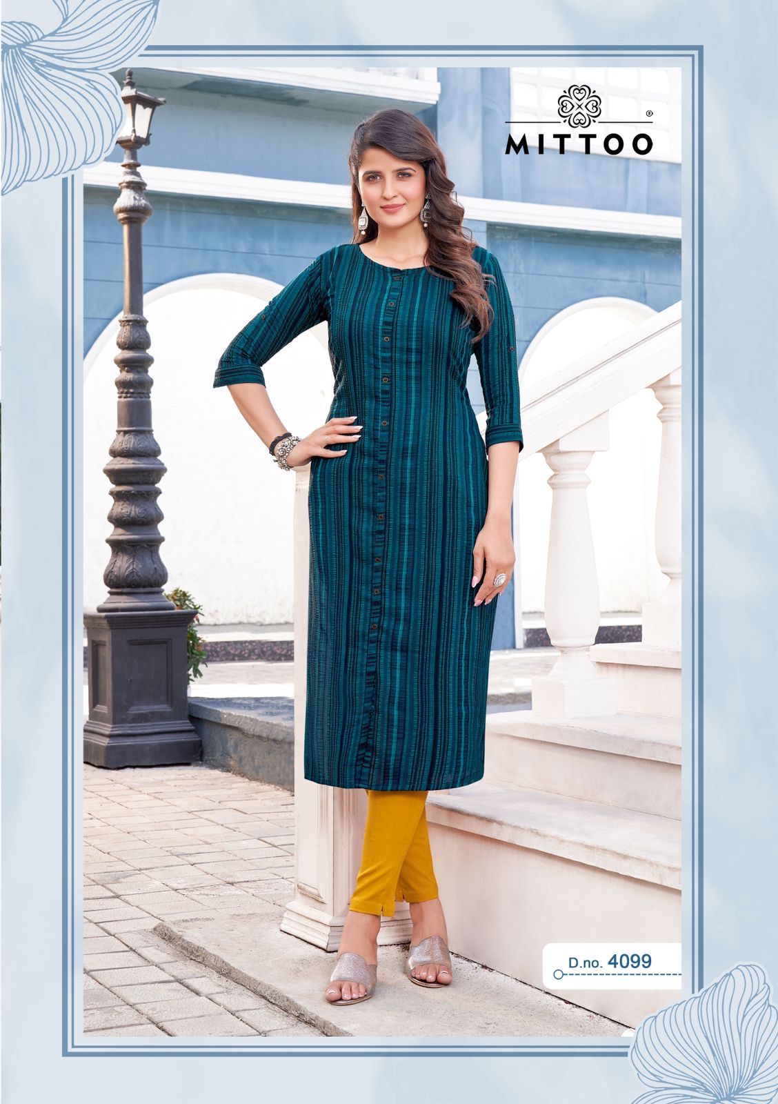 Mittoo Mohini Vol 13 Weaving Strips Fancy Kurti With Pant At Wholesale Rate Surat