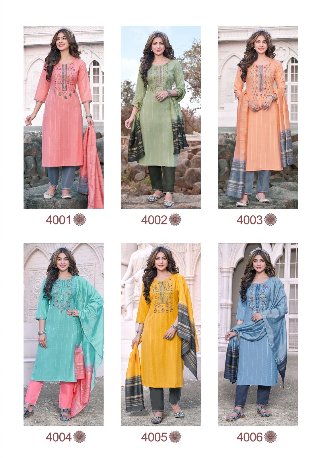 Pink Mirror Moment Viscose Embroidery Designer Kurti Combo Set Wholesaler Surat