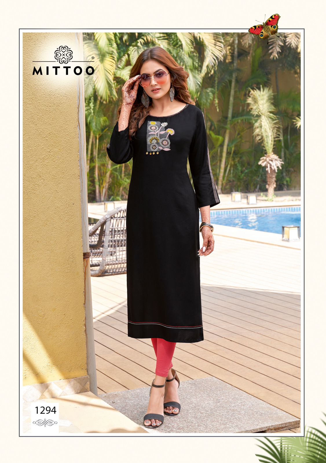 Mittoo Palak Vol 34 Rayon Fancy Designer Straight Kurtis Wholesaler Surat