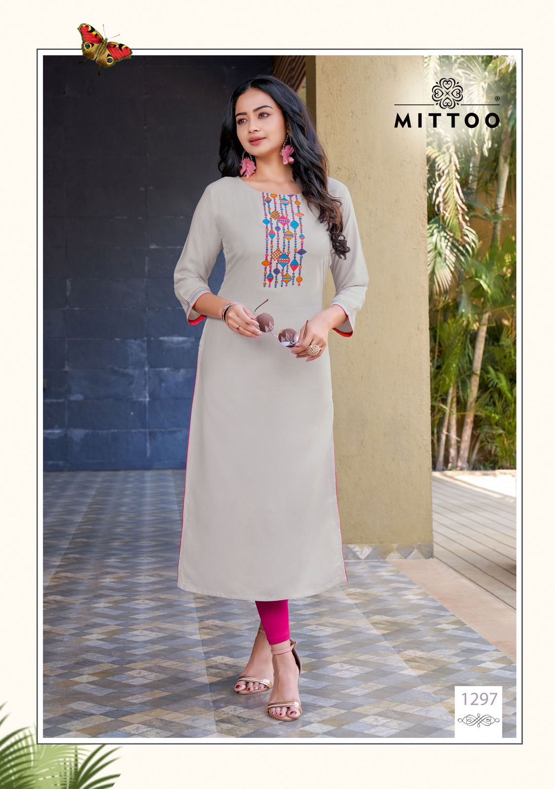 Mittoo Palak Vol 34 Rayon Fancy Designer Straight Kurtis Wholesaler Surat