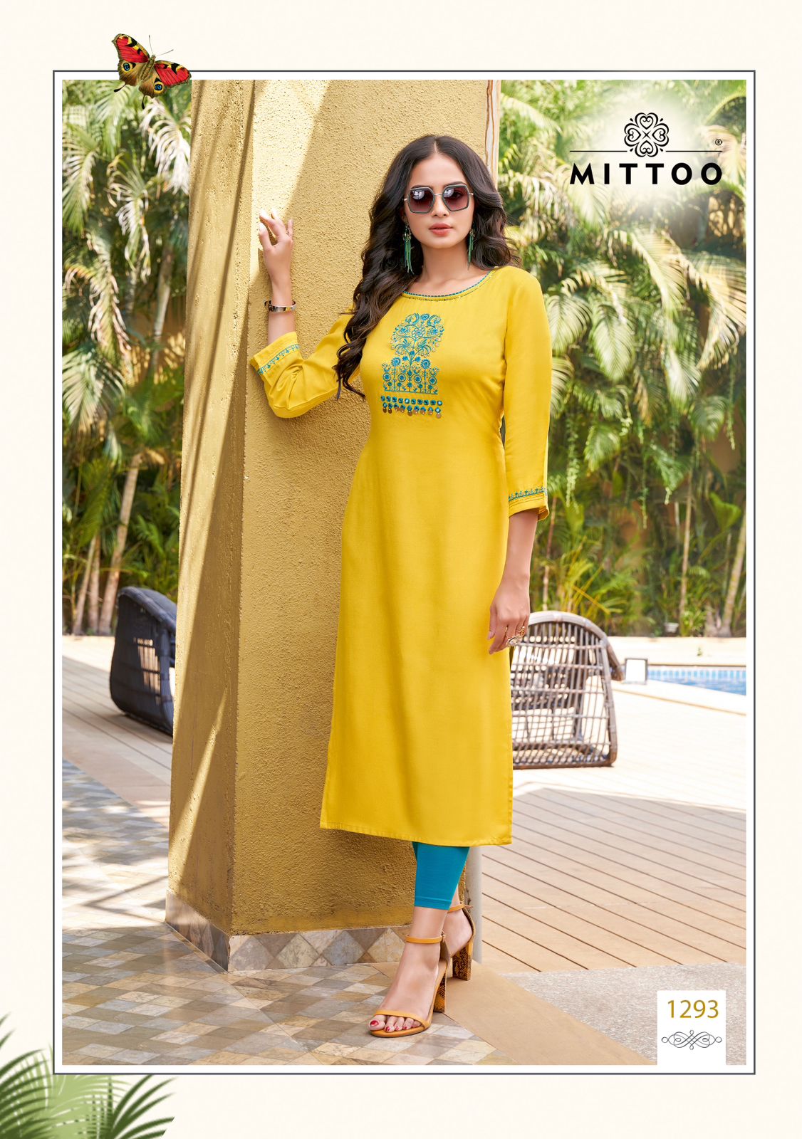 Mittoo Palak Vol 34 Rayon Fancy Designer Straight Kurtis Wholesaler Surat