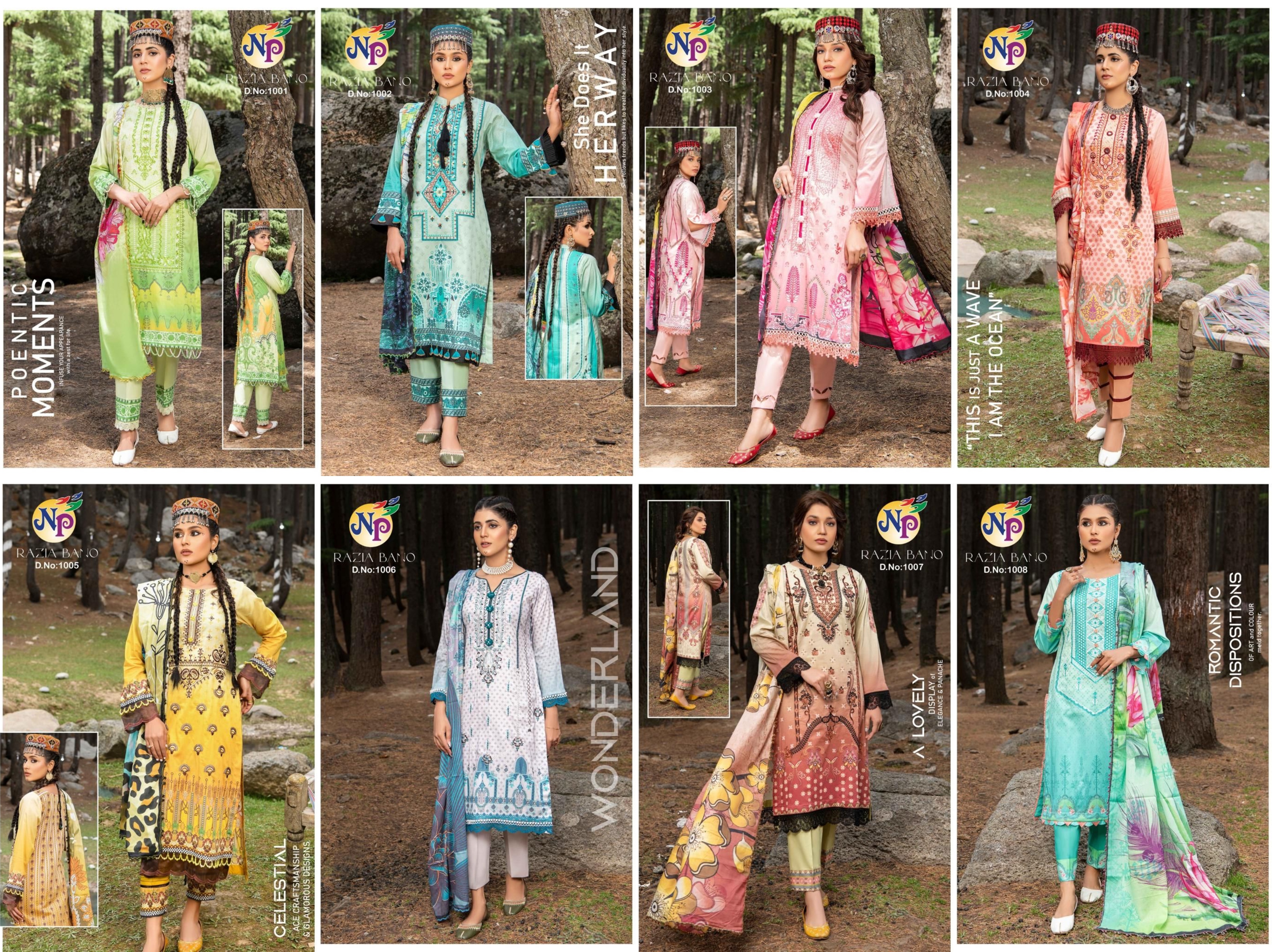 Nand Gopal Razia Bano Lawn Cotton Printed With Exclusive Neck Embroidery Salwar Suits Wholesaler Surat